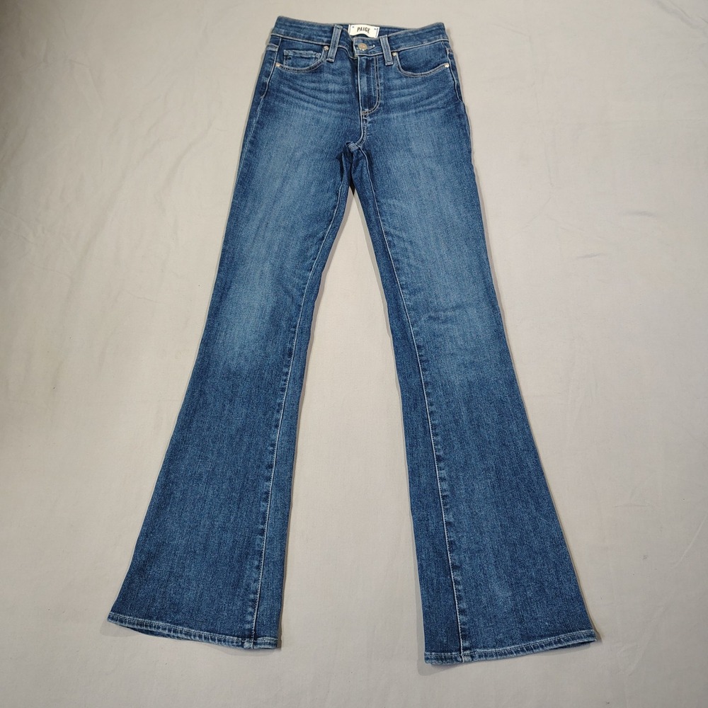 PAIGE Laurel Canyon Jeans Womens 24 Blue Jacques High Rise Bootcut Stretch Denim
